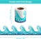Ocean Waves Bulletin Board Border Self Adhesive Blue Turquoise Bulletin Board,49.2 Feet (Multicolourd)